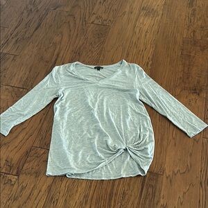 Gray Women's Top with Knot Detail